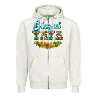Oatmeal Heather blessed yaya Zipper Hoodie - BarkalooDesign