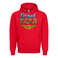 Red blessed yaya Zipper Hoodie - BarkalooDesign