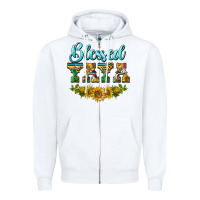 White blessed yaya Zipper Hoodie - BarkalooDesign