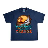 Navy something in the orange olivia Urban Heavy Tee - OliviaCreatesArt
