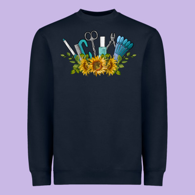 Nail Tools With Sunflower Heavyweight Sweatshirt Designed By Barkaloodesign