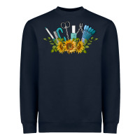 Navy nail tools with sunflower Heavyweight Sweatshirt - BarkalooDesign