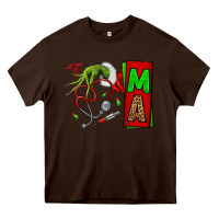 Chocolate Brown Christmas Character Nurse Heavy Core Tee - NancyCooperArtShop