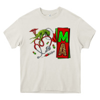 Cream Christmas Character Nurse Heavy Core Tee - NancyCooperArtShop