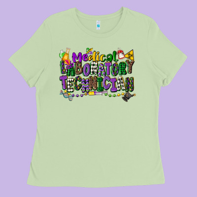 Medical Laboratory Technician Mardi Gras Ladies Tee Designed By Cowgirlartshop
