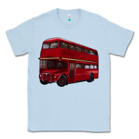 Dusty Blue double decker bus Classic Tee - Artiststas
