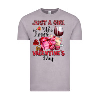 Just A Girl Who Loves Valentine's Day Vintage Tee | Teevron