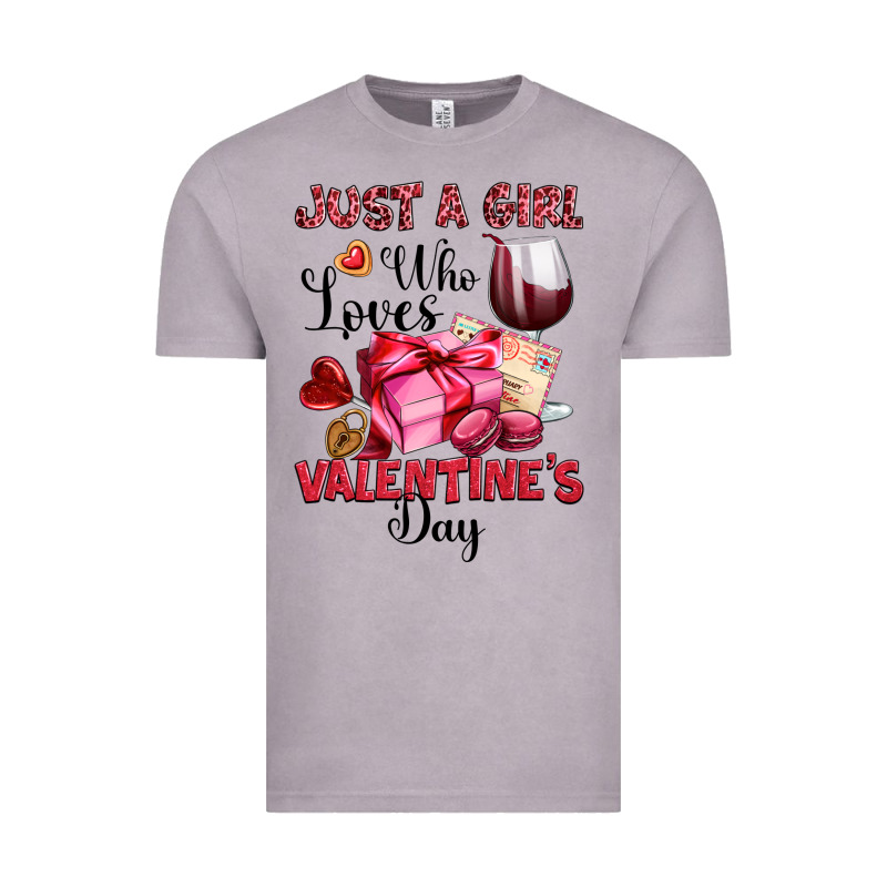Just A Girl Who Loves Valentine's Day Vintage Tee by OliviaCreatesArt | Teevron