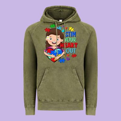 Stim Your Heart Out Vintage Hoodie Designed By Fadigitalartstudio