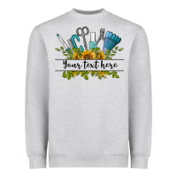 Heather Grey customize nail tools with sunflower preview Heavyweight Sweatshirt - BarkalooDesign