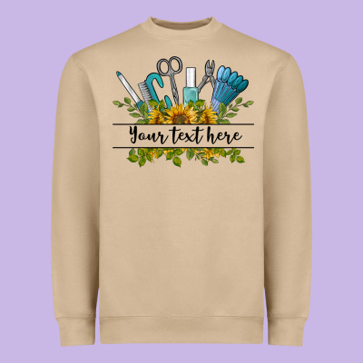 Customize Nail Tools With Sunflower Preview Heavyweight Sweatshirt Designed By Barkaloodesign