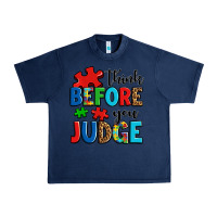 Navy think before you judge Urban Heavy Tee - OliviaCreatesArt
