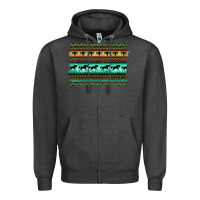 Charcoal Heather turquoise aztec bullskull and horse Zipper Hoodie - BarkalooDesign