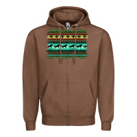 Chestnut turquoise aztec bullskull and horse Zipper Hoodie - BarkalooDesign