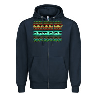 Navy turquoise aztec bullskull and horse Zipper Hoodie - BarkalooDesign