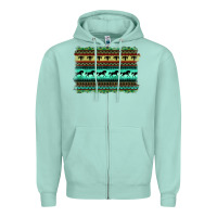 Seafoam turquoise aztec bullskull and horse Zipper Hoodie - BarkalooDesign