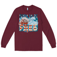 Burgundy Born to be free Long Sleeve Tee - FaDigitalArtStudio