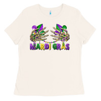 Bone mardi gras skeleton hands Ladies Tee - CowGirlArtShop