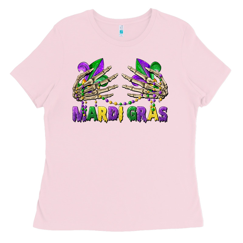 Mardi Gras Skeleton Hands Ladies Tee by CowGirlArtShop | Teevron