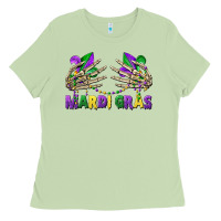 Matcha mardi gras skeleton hands Ladies Tee - CowGirlArtShop