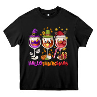 Black Hallothanksmas wine glasses Heavy Core Tee - NancyCooperArtShop