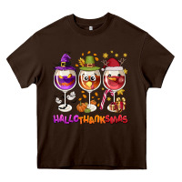Chocolate Brown Hallothanksmas wine glasses Heavy Core Tee - NancyCooperArtShop