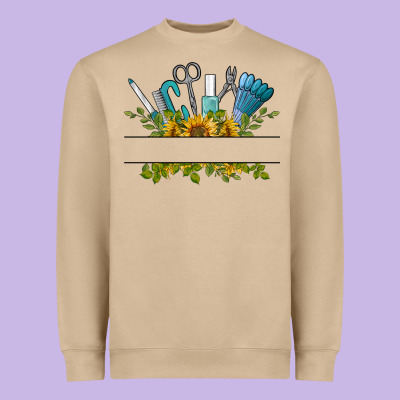 Customize Nail Tools With Sunflower Heavyweight Sweatshirt Designed By Barkaloodesign