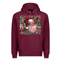 Burgundy merry christmas Premium Hoodie - CowhideDigitalArt