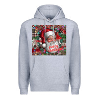 Heather Grey merry christmas Premium Hoodie - CowhideDigitalArt