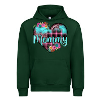 Forest Green mommy leopard turquoise heart Urban Hoodie - JahusDesignShop