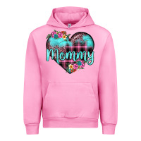 Fuchsia Pink mommy leopard turquoise heart Urban Hoodie - JahusDesignShop