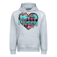 Heather Grey mommy leopard turquoise heart Urban Hoodie - JahusDesignShop