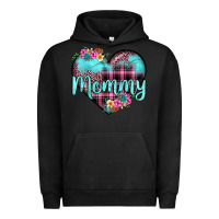 Pigment Black mommy leopard turquoise heart Urban Hoodie - JahusDesignShop