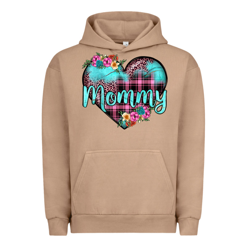Mommy Leopard Turquoise Heart Urban Hoodie by JahusDesignShop | Teevron