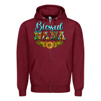 Burgundy blessed nana Zipper Hoodie - BarkalooDesign