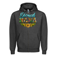 Charcoal Heather blessed nana Zipper Hoodie - BarkalooDesign