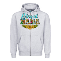 Heather Grey blessed nana Zipper Hoodie - BarkalooDesign