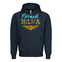 Navy blessed nana Zipper Hoodie - BarkalooDesign