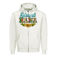 Oatmeal Heather blessed nana Zipper Hoodie - BarkalooDesign