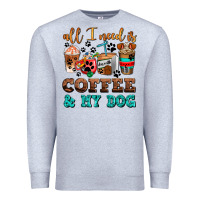 Heather Grey all i need is coffee and my dog Premium Sweatshirt - AdoDesignShop