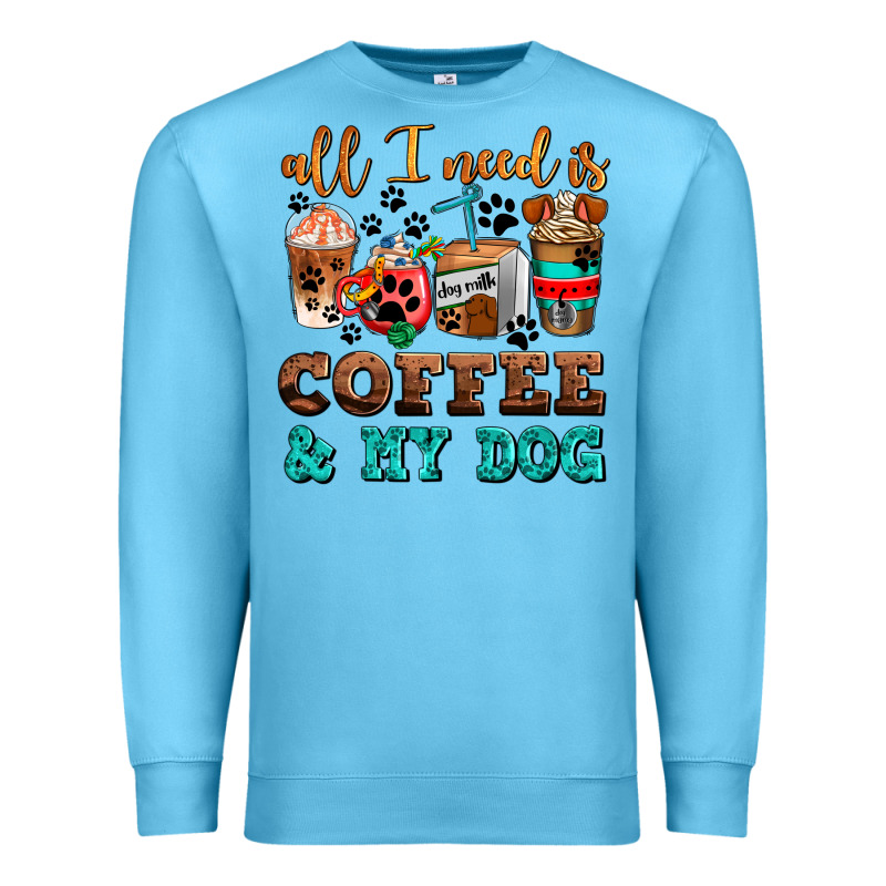 All I Need Is Coffee And My Dog Premium Sweatshirt by AdoDesignShop | Teevron