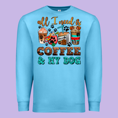 All I Need Is Coffee And My Dog Premium Sweatshirt Designed By Adodesignshop