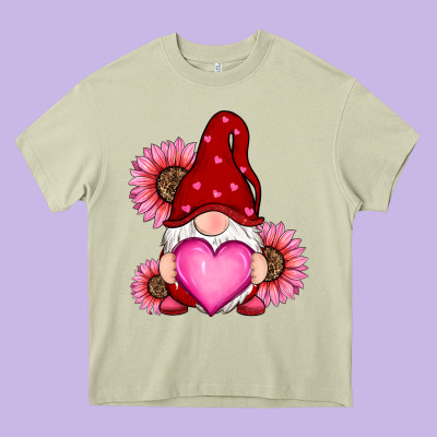 Valentine's Day With Sunflowers Gnomes Heavy Core Tee Designed By Ranaportraitstore