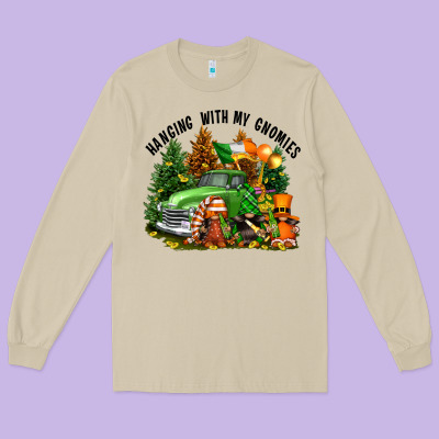 St. Patricks Day Hanging With My Gnomies Long Sleeve Tee Designed By Fadigitalartstudio