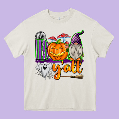 Boo Y'all Heavy Core Tee Designed By Texasbilliewilder