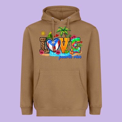 Love Puerto Rico Heavyweight Hoodie Designed By Adodesignshop