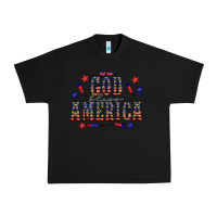 Black 4 july god bless america western Urban Heavy Tee - CowCowDesign