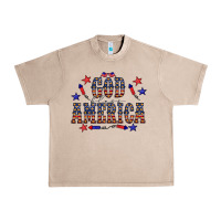 French Oak 4 july god bless america western Urban Heavy Tee - CowCowDesign