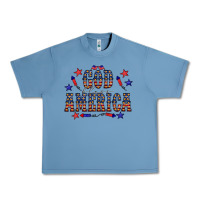 Pebble Blue 4 july god bless america western Urban Heavy Tee - CowCowDesign