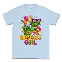 Dusty Blue 2rd birthday girl t rex pink Classic Tee - CowGirlArtShop
